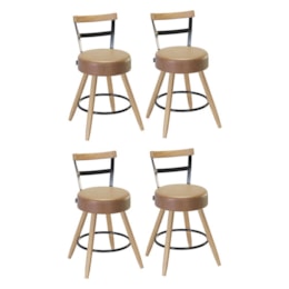 Kit 4 Cadeiras Moscou 79cm Couríssimo Amarula - Salaone Kit 4 Cadeiras Moscou 79cm Couríssimo Amarula - Salaone