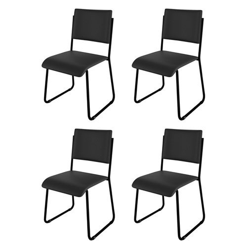 Kit 4 Cadeiras Mundi Preto - Móveis Belo