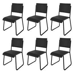 Kit 6 Cadeiras Mundi Preto - Móveis Belo