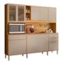 Kit Cozinha Compacta 10 Portas 3 Gavetas Pleno Cinamon/Nude Prime TX - Demóbile