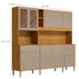 Kit Cozinha Compacta 10 Portas 3 Gavetas Pleno Cinamon/Nude Prime TX - Demóbile