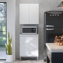 Kit de Cozinha 2 Peças com Balcão Micro-ondas e Armário Aéreo 2 Portas Branco – EJ Móveis
