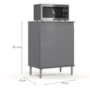 Kit de Cozinha 2 Peças com Balcão Micro-ondas e Armário Aéreo 2 Portas Cinza – EJ Móveis
