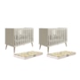 Kit Gêmeos Berço Americano Isis Areia com Colchões Supreme - Reller Móveis