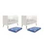 Kit Gêmeos Berço Americano Isis Branco com Colchões Baby Physical - Reller Móveis