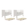 Kit Gêmeos Berço Americano Isis Branco com Colchões Supreme - Reller Móveis