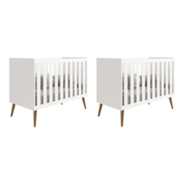 Kit Gêmeos Berço Americano Isis Branco - Reller Móveis