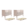 Kit Gêmeos Berço Americano Isis Rosa com Colchões Supreme - Reller Móveis