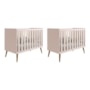 Kit Gêmeos Berço Americano Isis Rosa - Reller Móveis