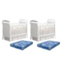 Kit Gêmeos Berço Mini Cama Danny Branco Fosco com Colchões Baby Physical - Reller Móveis