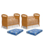 Kit Gêmeos Berço Mini Cama Danny Savana com Colchões Baby Physical - Reller Móveis
