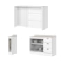 Kit Ilha Gourmet com Balcão 120cm e Porta Toalha Americana Branco - Móveis Henn