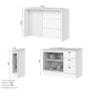 Kit Ilha Gourmet com Balcão 120cm e Porta Toalha Americana Branco - Móveis Henn