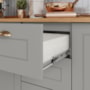Kit Ilha Gourmet com Balcão 120cm e Porta Toalha Americana Cinza - Móveis Henn