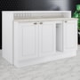 Kit Ilha Gourmet com Balcões 80cm, 40cm e Porta Toalha Americana Branco - Móveis Henn