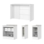 Kit Ilha Gourmet com Balcões 80cm, 40cm e Porta Toalha Americana Branco - Móveis Henn