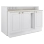 Kit Ilha Gourmet com Balcões 80cm, 40cm e Porta Toalha Americana Branco - Móveis Henn