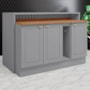 Kit Ilha Gourmet com Balcões 80cm, 40cm e Porta Toalha Americana Cinza - Móveis Henn