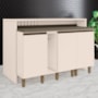 Kit Ilha Gourmet Connect com Balcões 40cm e Porta Toalha Off White - Móveis Henn