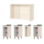 Kit Ilha Gourmet Connect com Balcões 40cm e Porta Toalha Off White - Móveis Henn