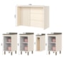 Kit Ilha Gourmet Connect com Balcões 40cm e Porta Toalha Off White - Móveis Henn