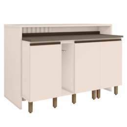 Kit Ilha Gourmet Connect com Balcões 40cm e Porta Toalha Off White - Móveis Henn