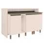 Kit Ilha Gourmet Connect com Balcões 40cm e Porta Toalha Off White - Móveis Henn