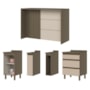Kit Ilha Gourmet Connect com Balcões 60cm, 40cm, Porta Toalha e Condimentos Duna/Cristal - Móveis Henn