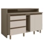 Kit Ilha Gourmet Connect com Balcões 60cm, 40cm, Porta Toalha e Condimentos Duna/Cristal - Móveis Henn