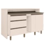 Kit Ilha Gourmet Connect com Balcões 60cm, 40cm, Porta Toalha e Condimentos Off White - Móveis Henn