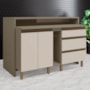 Kit Ilha Gourmet Connect com Balcões 60cm e Porta Toalha Duna/Cristal - Móveis Henn 