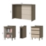 Kit Ilha Gourmet Connect com Balcões 60cm e Porta Toalha Duna/Cristal - Móveis Henn 