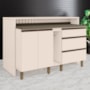 Kit Ilha Gourmet Connect com Balcões 60cm e Porta Toalha Off White - Móveis Henn 