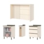 Kit Ilha Gourmet Connect com Balcões 60cm e Porta Toalha Off White - Móveis Henn 