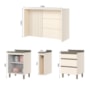 Kit Ilha Gourmet Connect com Balcões 60cm e Porta Toalha Off White - Móveis Henn 
