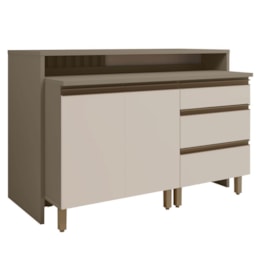 Kit Ilha Gourmet Connect com Balcões 80cm e 60cm Duna/Cristal - Móveis Henn