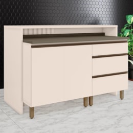 Kit Ilha Gourmet Connect com Balcões 80cm e 60cm Off White - Móveis Henn