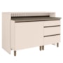 Kit Ilha Gourmet Connect com Balcões 80cm e 60cm Off White - Móveis Henn