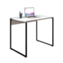 Kit Mesa 90 com Aparador 120 e Estante 5 Prateleiras Office Industrial Branco - Pr Móveis