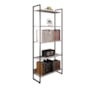 Kit Mesa 90 com Aparador 120 e Estante 5 Prateleiras Office Industrial Branco - Pr Móveis