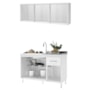 Kit Pop 120cm com Armário Aéreo e Balcão Branco sem Tampo - Indékes