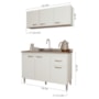 Kit Pop 120cm com Armário Aéreo e Balcão Branco sem Tampo - Indékes