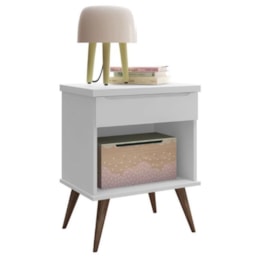 Mesa de Apoio Infantil Retrô Alice com 1 Gaveta Branco - PR Baby  Mesa de Apoio Infantil Retrô Alice com 1 Gaveta Branco - PR Baby