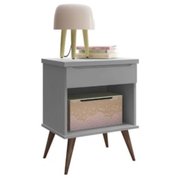 Mesa de Apoio Infantil Retrô Alice com 1 Gaveta Cinza - PR Baby  Mesa de Apoio Infantil Retrô Alice com 1 Gaveta Cinza - PR Baby