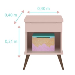 Mesa de Apoio Infantil Retrô Alice com 1 Gaveta Rosê - PR Baby  Mesa de Apoio Infantil Retrô Alice com 1 Gaveta Rosê - PR Baby