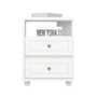 Mesa de Cabeceira Americano 2 Gavetas Branco - Móveis Henn
