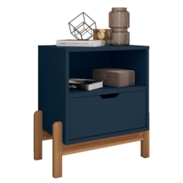 Mesa de Cabeceira Antares 1 Gaveta Azul Cobalto - Casa D Mesa de Cabeceira Antares 1 Gaveta Azul Cobalto - Casa D