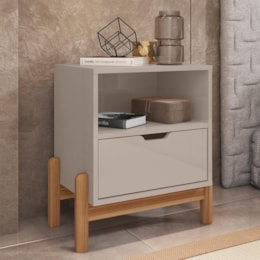 Mesa de Cabeceira Antares 1 Gaveta Off White - Casa D Mesa de Cabeceira Antares 1 Gaveta Off White - Casa D
