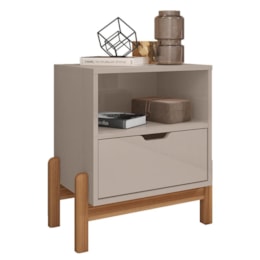 Mesa de Cabeceira Antares 1 Gaveta Off White - Casa D Mesa de Cabeceira Antares 1 Gaveta Off White - Casa D
