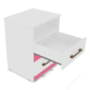 Mesa de Cabeceira Apolo 2 Gavetas Color Flex Branco/Rosa - Moval